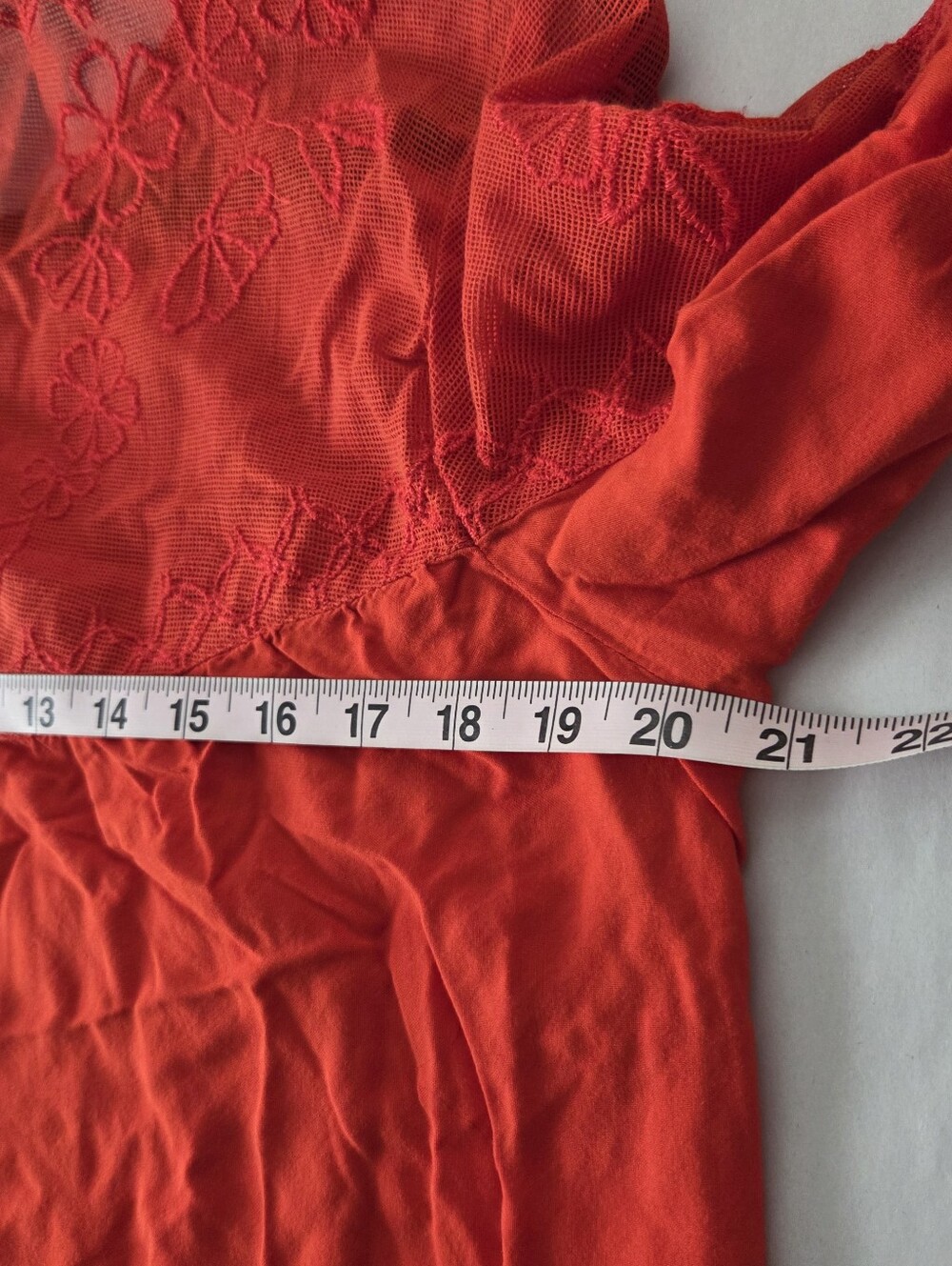 Bright Red Scarlet Embroidered Eyelet Peasant Top by Jessica Simpson XL - Picture 8 of 12